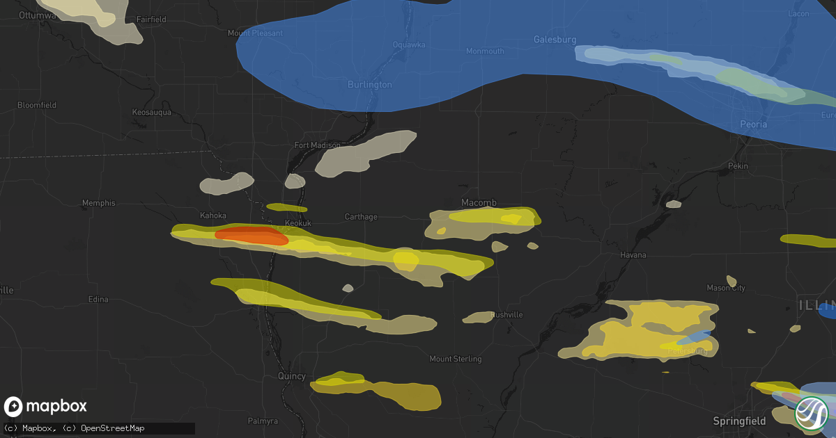 Hail map in Tennessee, IL on June 17, 2026