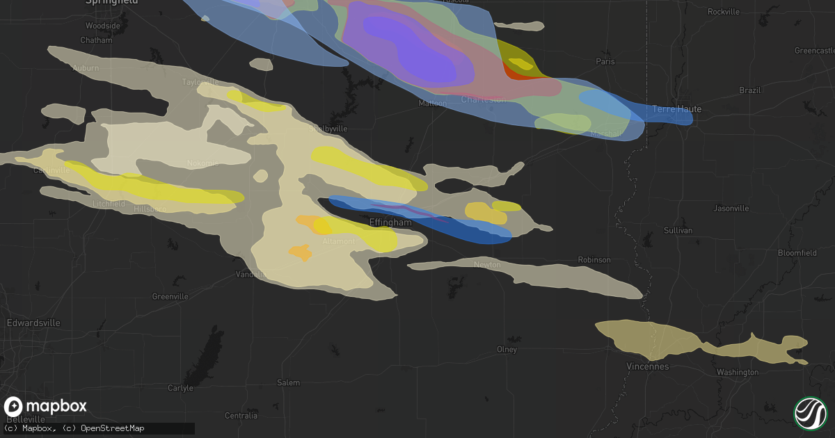 Hail map in Teutopolis, IL on June 17, 2026