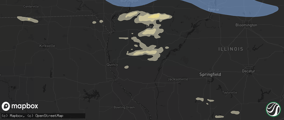 Hail map in Timewell, IL on June 17, 2026