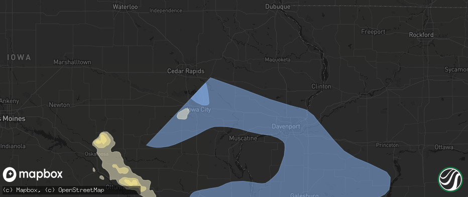 Hail map in Tipton, IA on June 17, 2026