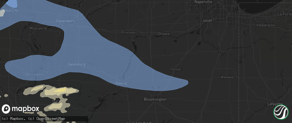Hail map in Toluca, IL on June 17, 2026