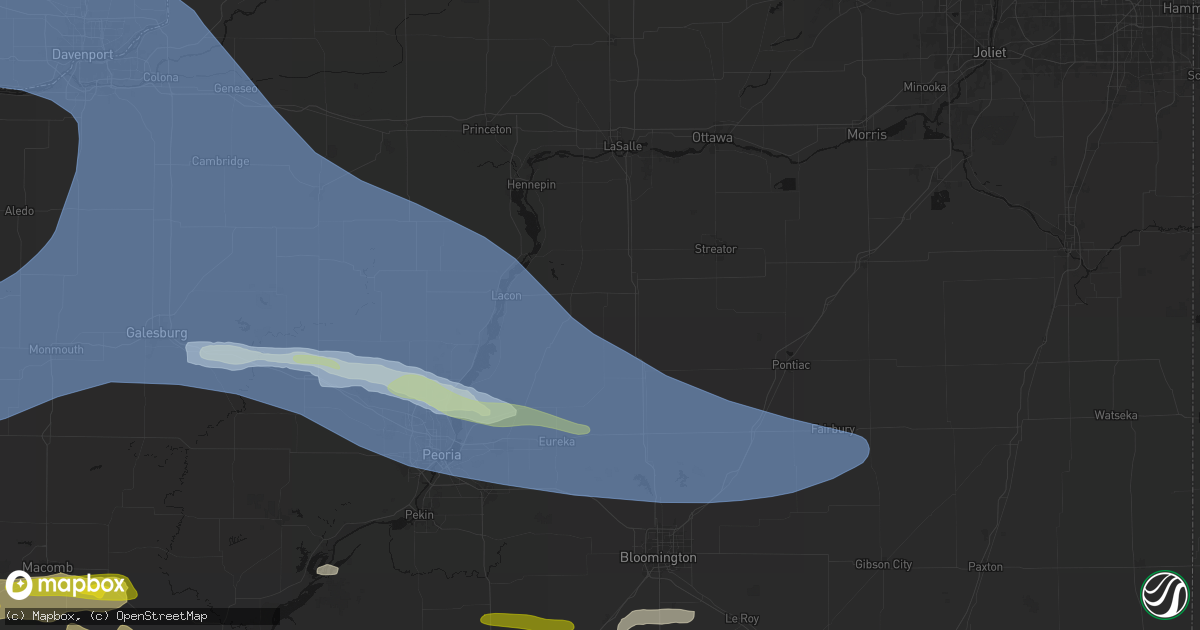 Hail map in Toluca, IL on June 17, 2026