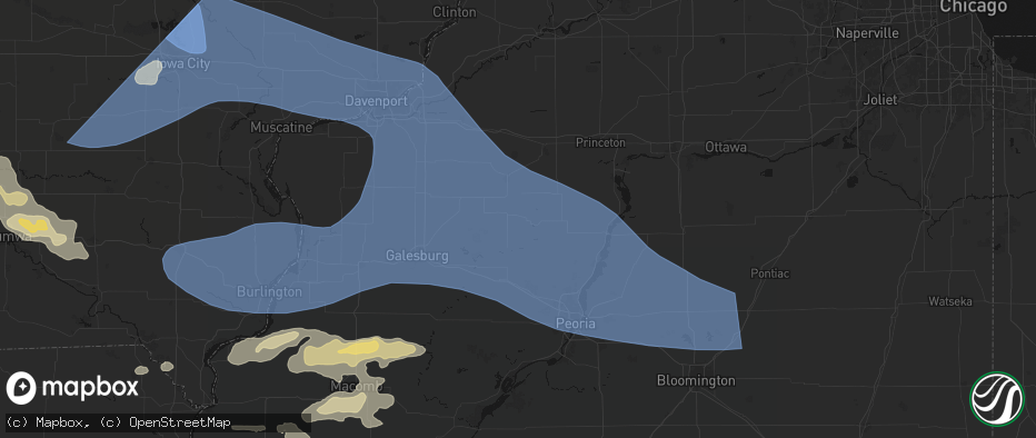 Hail map in Toulon, IL on June 17, 2026