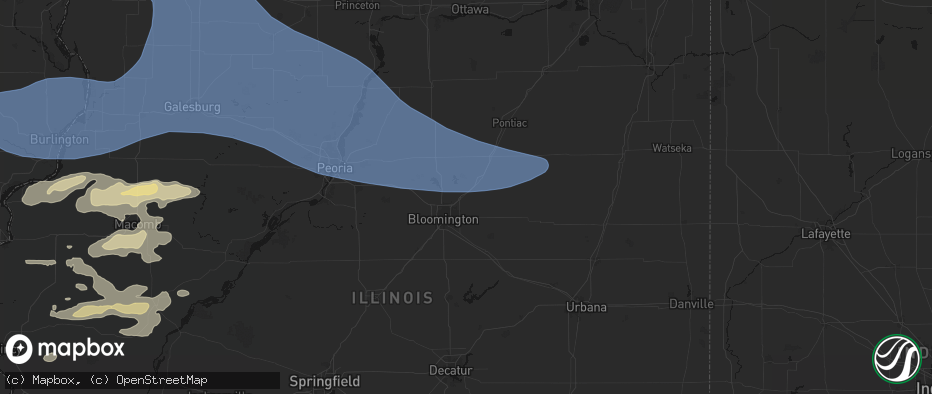 Hail map in Towanda, IL on June 17, 2026
