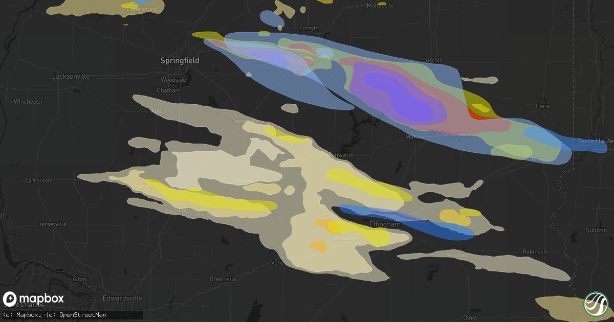 Hail map in Tower Hill, IL on June 17, 2026