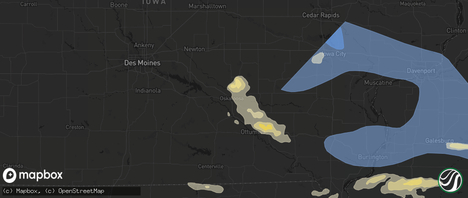Hail map in University Park, IA on June 17, 2026