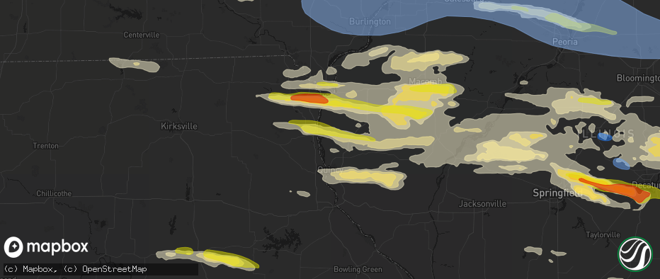 Hail map in Ursa, IL on June 17, 2026