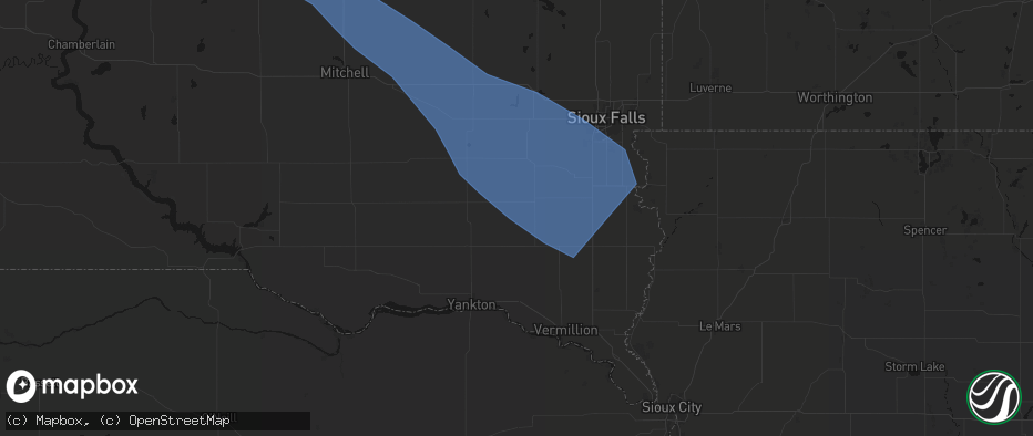 Hail map in Viborg, SD on June 17, 2026