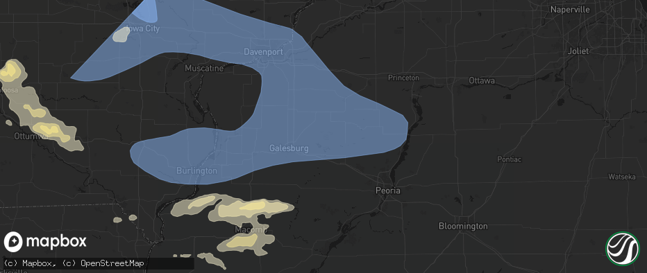 Hail map in Victoria, IL on June 17, 2026