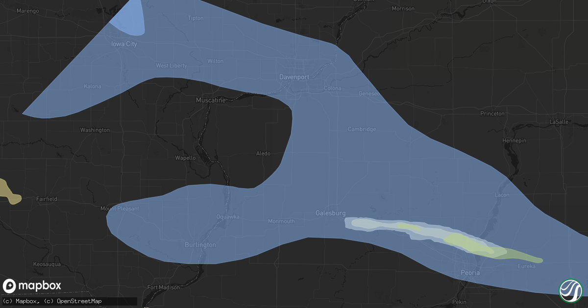Hail map in Viola, IL on June 17, 2026