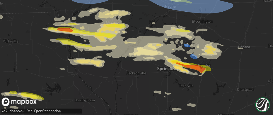 Hail map in Virginia, IL on June 17, 2026