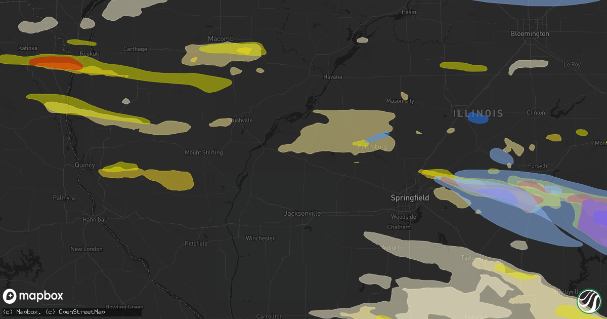 Hail map in Virginia, IL on June 17, 2026