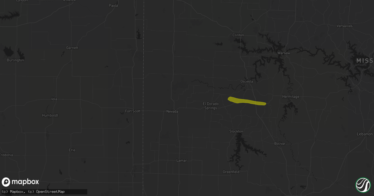 Hail map in Walker, MO on June 17, 2026