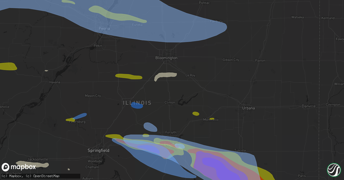 Hail map in Wapella, IL on June 17, 2026