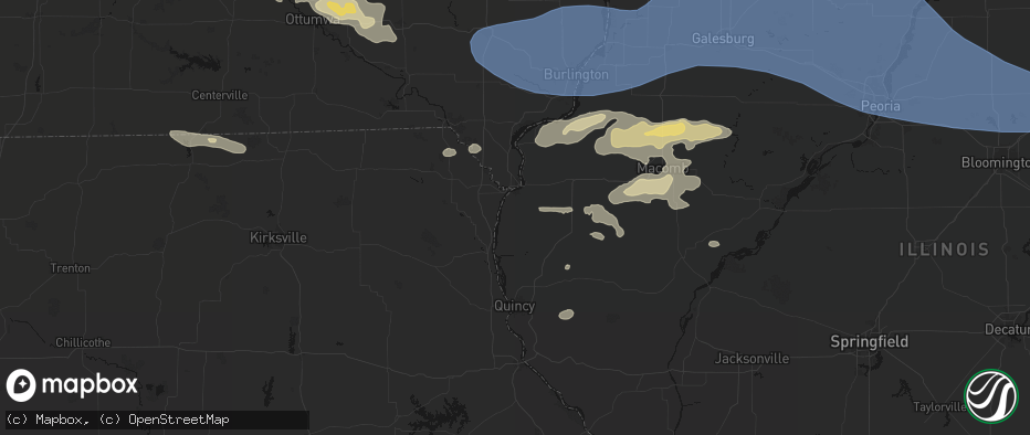 Hail map in Warsaw, IL on June 17, 2026