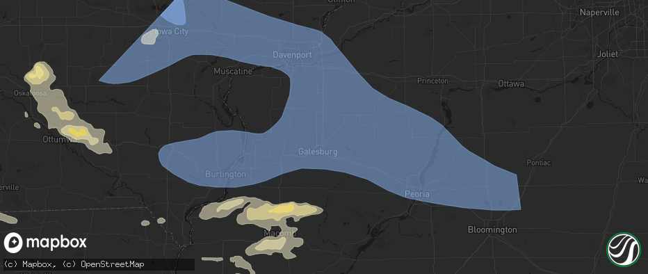 Hail map in Wataga, IL on June 17, 2026