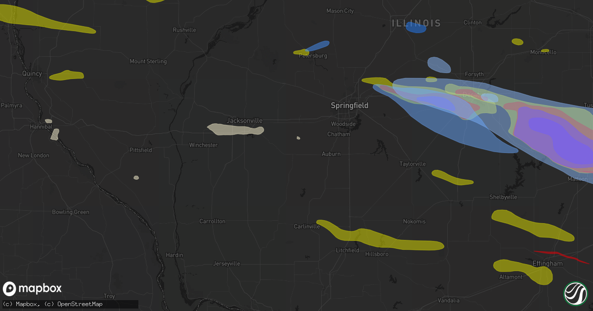 Hail map in Waverly, IL on June 17, 2026