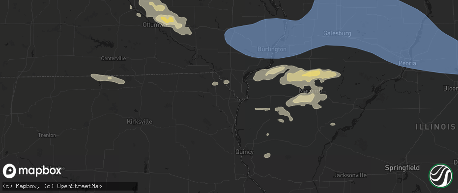 Hail map in Wayland, MO on June 17, 2026