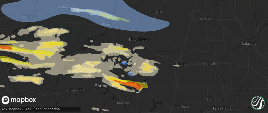 Hail map in Waynesville, IL on June 17, 2026