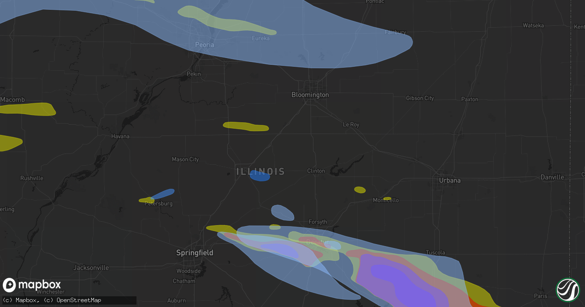 Hail map in Waynesville, IL on June 17, 2026