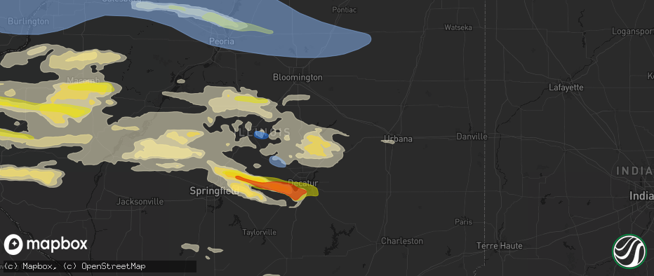 Hail map in Weldon, IL on June 17, 2026