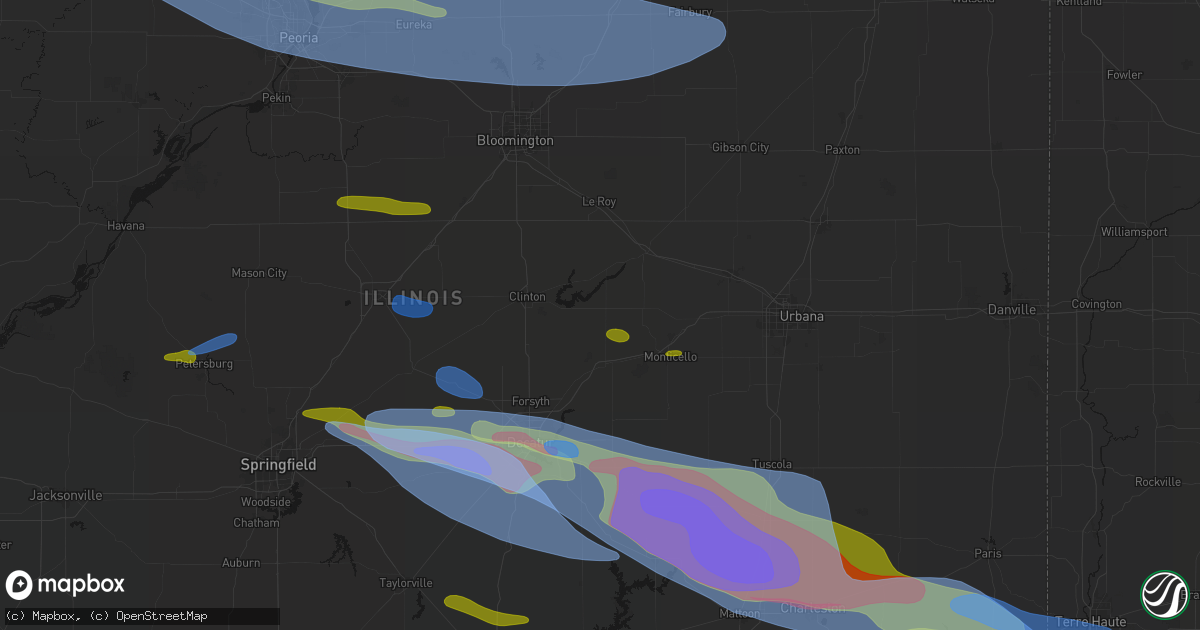 Hail map in Weldon, IL on June 17, 2026
