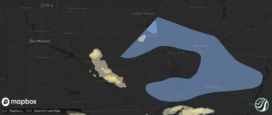 Hail map in West Chester, IA on June 17, 2026