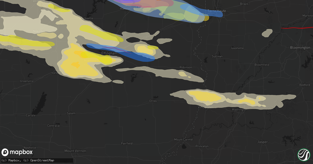 Hail map in West Liberty, IL on June 17, 2026