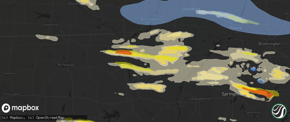 Hail map in West Point, IL on June 17, 2026