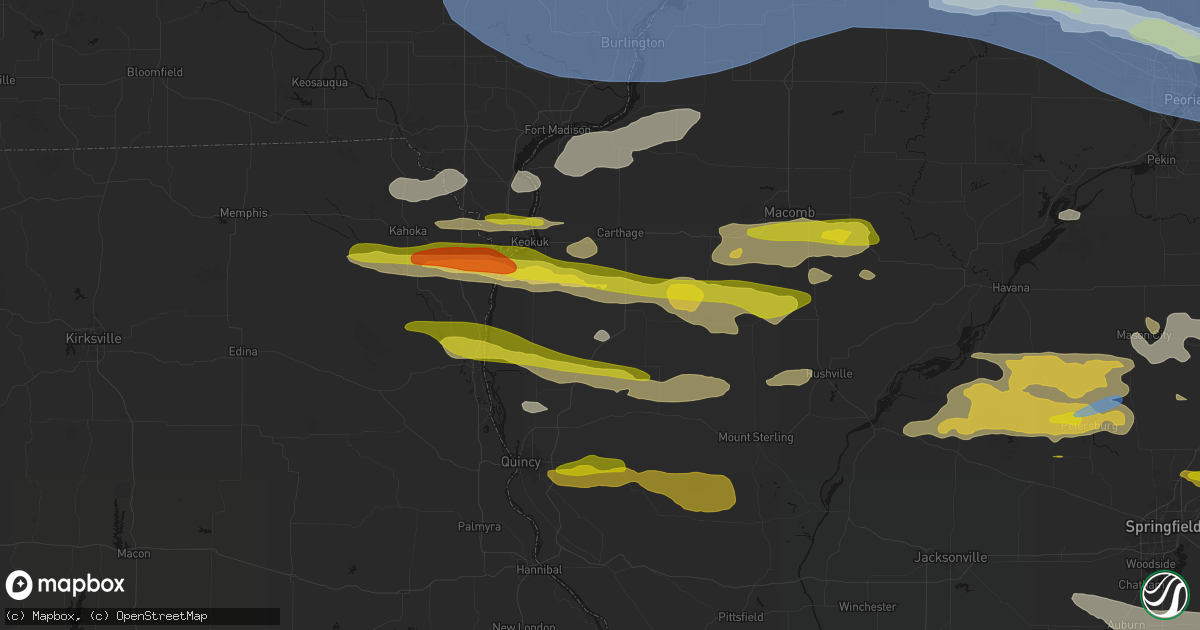 Hail map in West Point, IL on June 17, 2026
