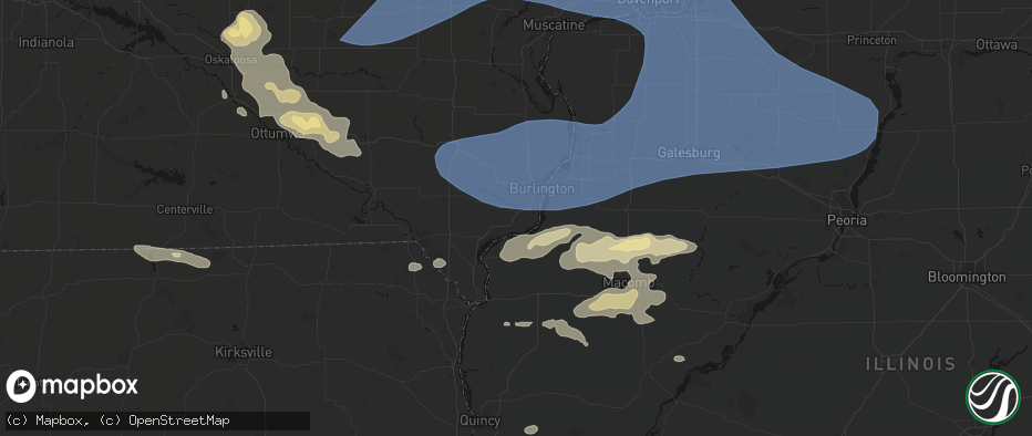 Hail map in Wever, IA on June 17, 2026