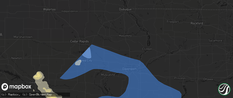 Hail map in Wheatland, IA on June 17, 2026