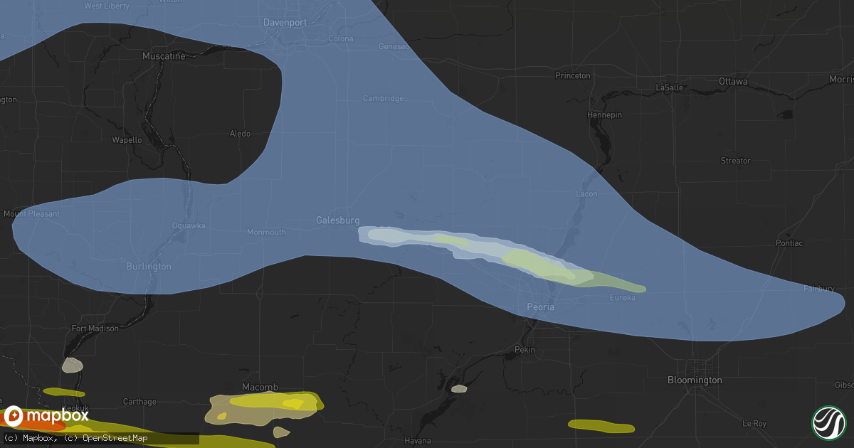 Hail map in Williamsfield, IL on June 17, 2026