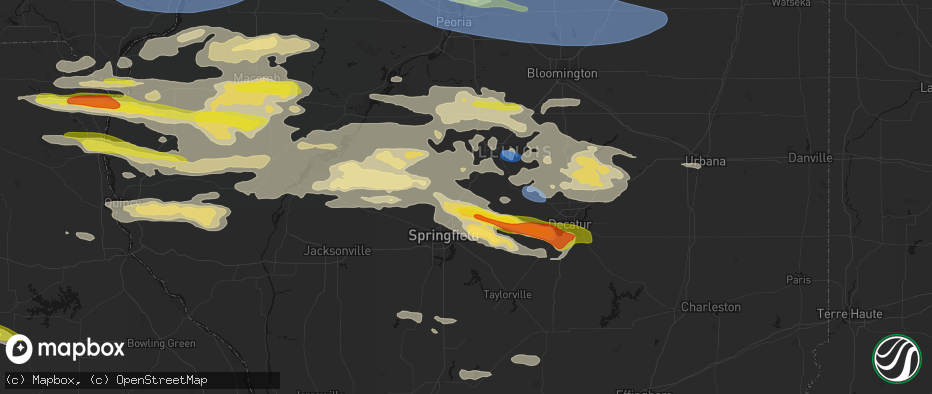 Hail map in Williamsville, IL on June 17, 2026
