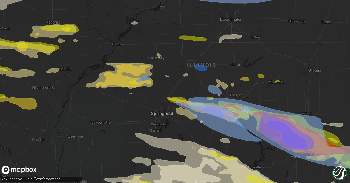 Hail map in Williamsville, IL on June 17, 2026
