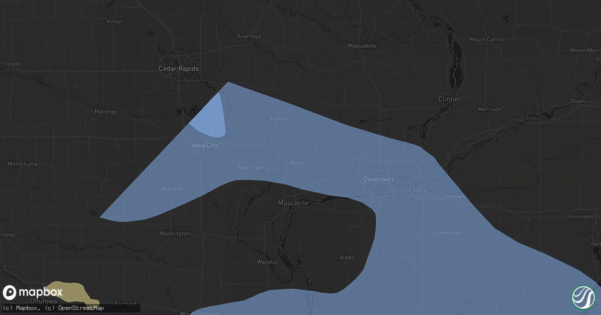 Hail map in Wilton, IA on June 17, 2026