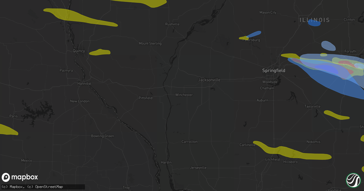 Hail map in Winchester, IL on June 17, 2026