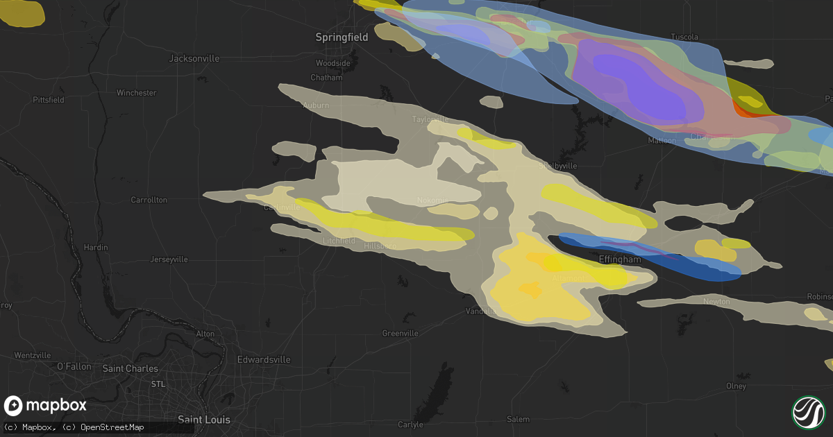 Hail map in Witt, IL on June 17, 2026