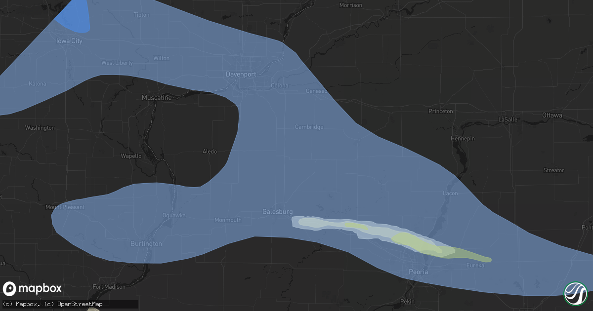 Hail map in Woodhull, IL on June 17, 2026