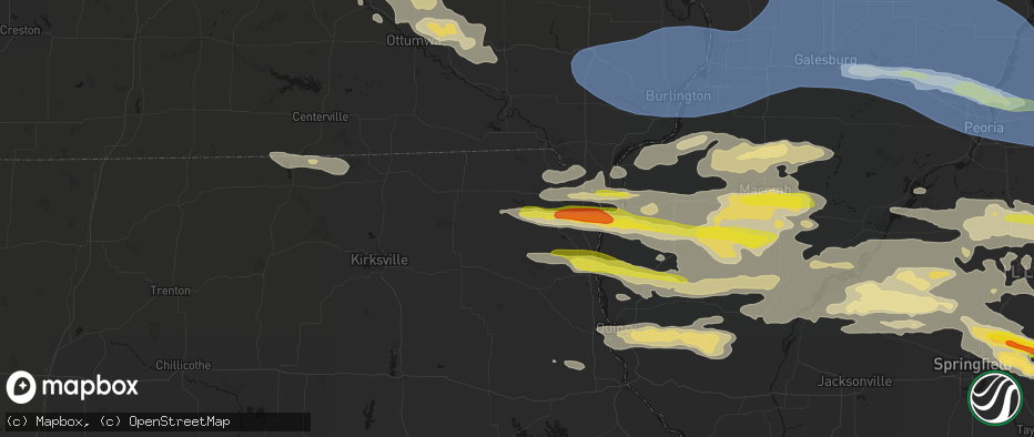 Hail map in Wyaconda, MO on June 17, 2026