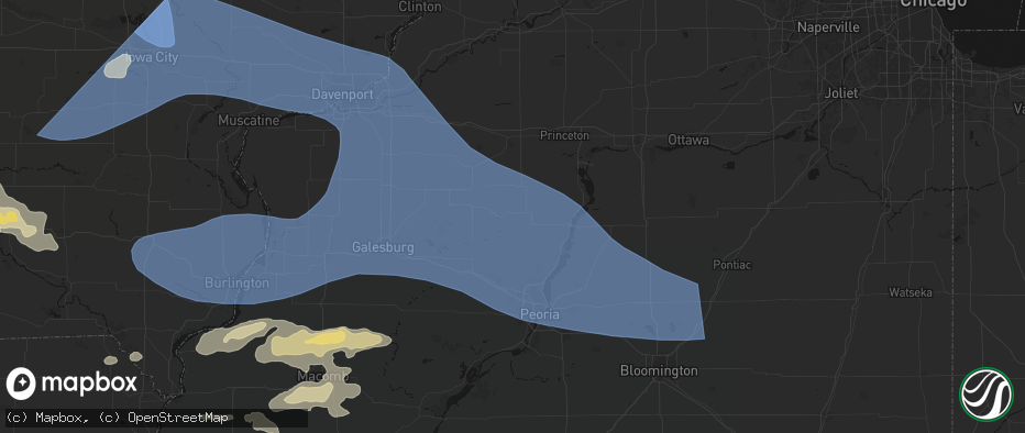 Hail map in Wyoming, IL on June 17, 2026