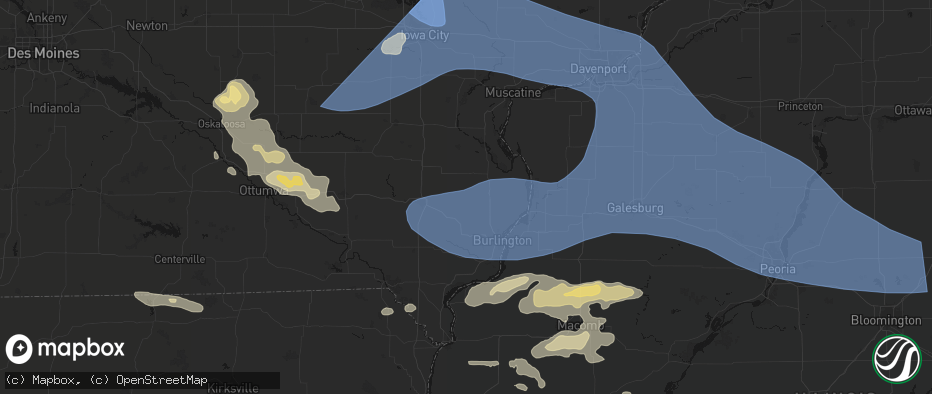Hail map in Yarmouth, IA on June 17, 2026