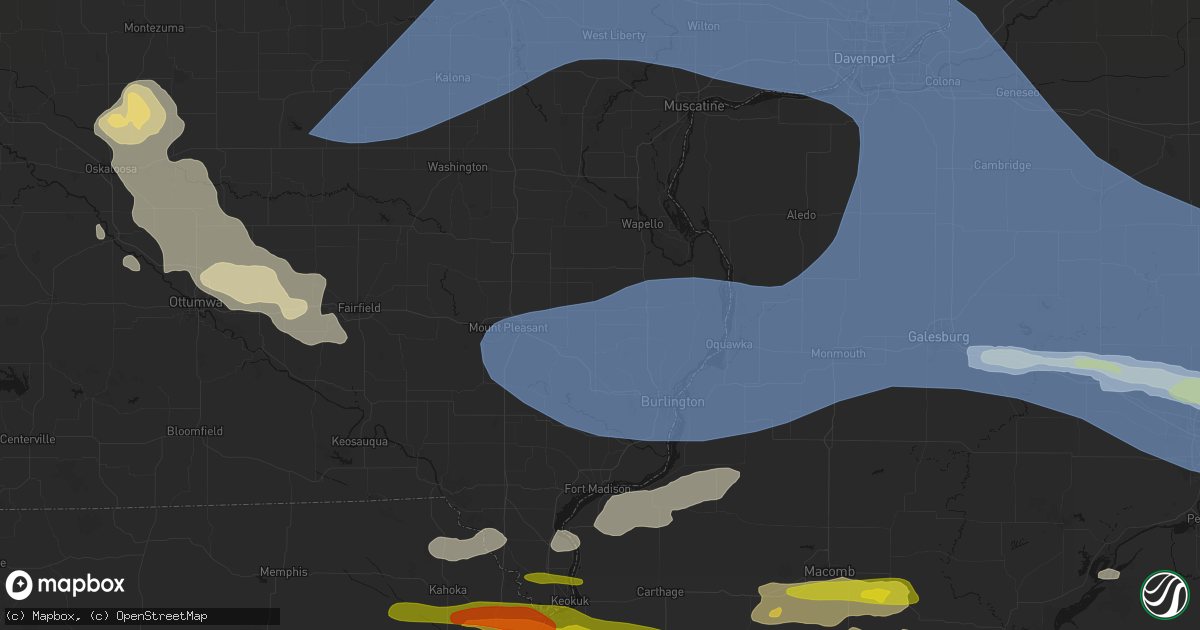 Hail map in Yarmouth, IA on June 17, 2026