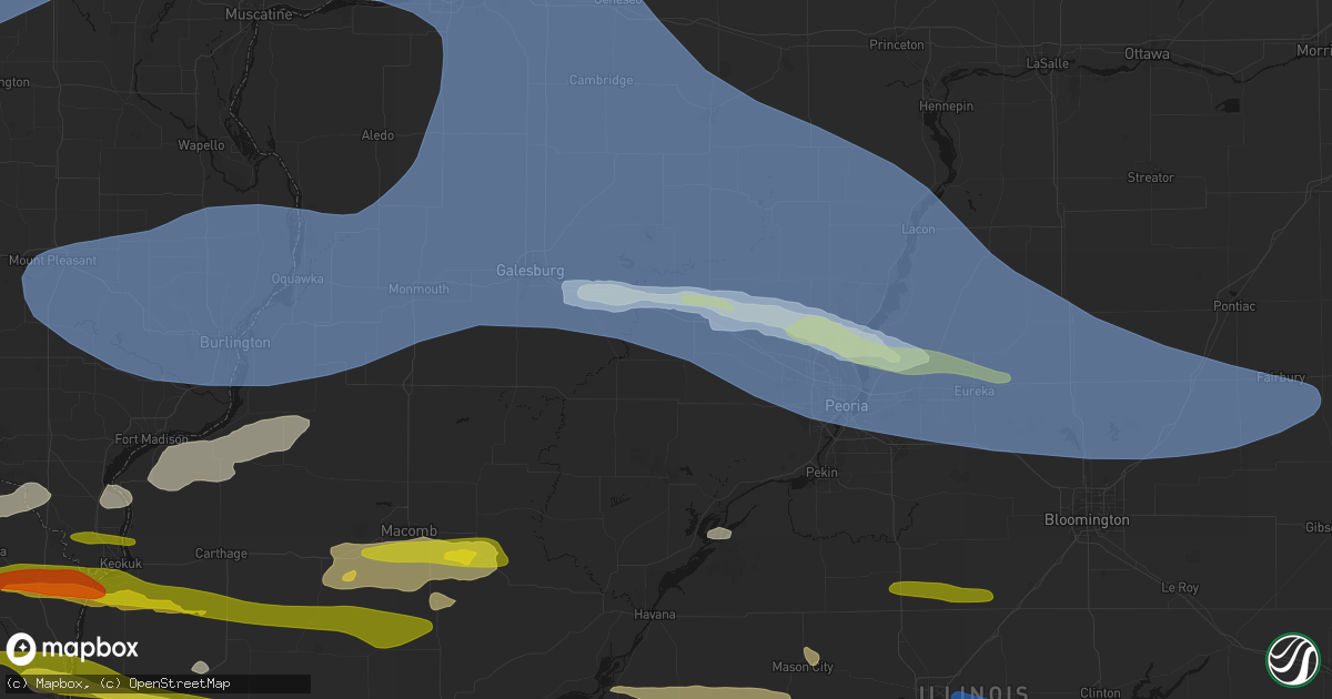 Hail map in Yates City, IL on June 17, 2026