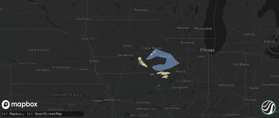 Hail map on June 17, 2026