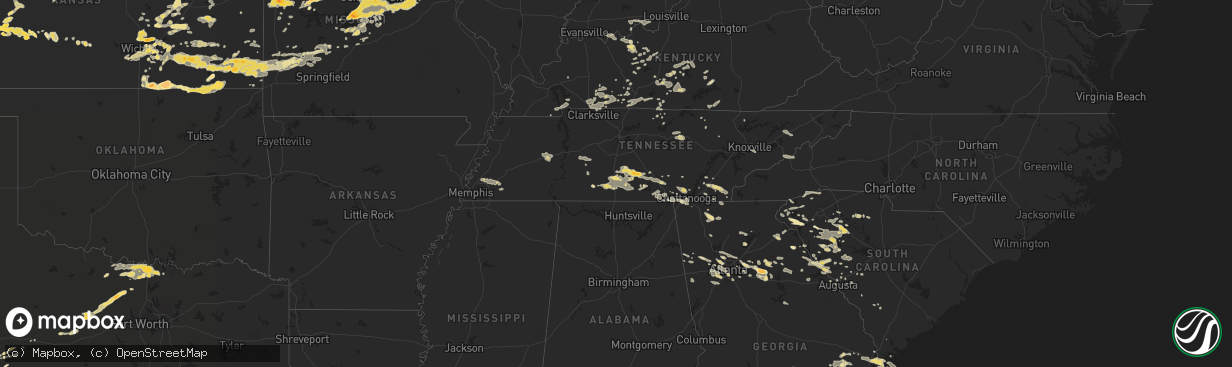 Hail map in Florida on June 18, 2011