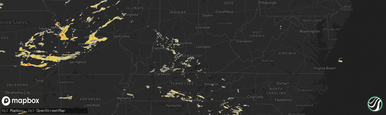 Hail map on June 18, 2011