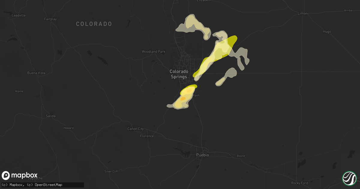 Hail map in Colorado Springs, CO on June 18, 2013
