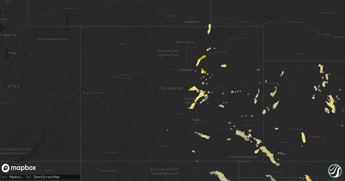 Hail map in Colorado on June 18, 2013
