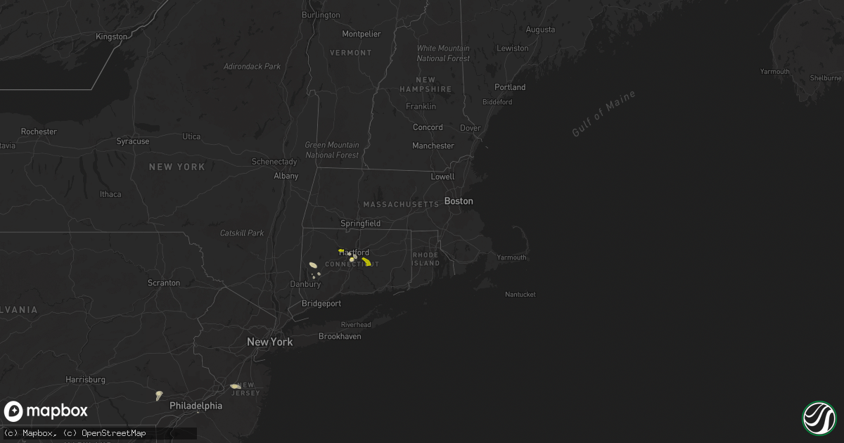 Hail map in Connecticut on June 18, 2013